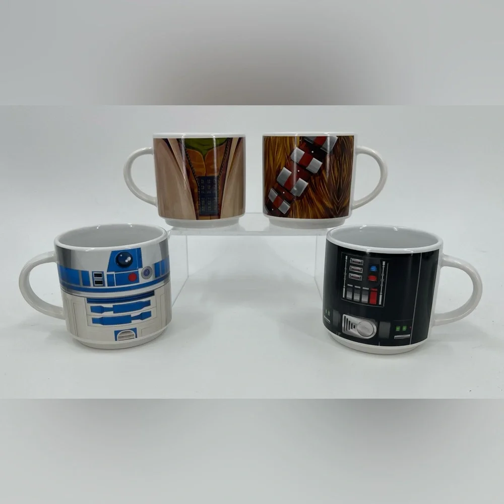 Star Wars Vandor‎ Ceramic Mugs Chewbacca, R2-D2, Yoda & Darth Vader Set of 4